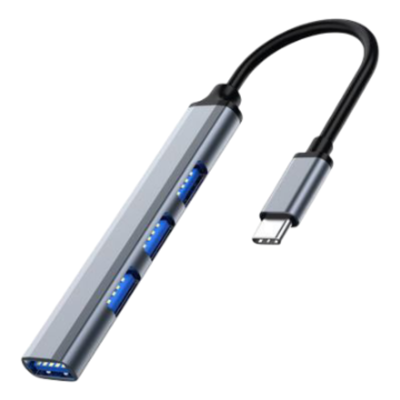 Adaptador Usb Type C Hub 4 Puertos Con ExtensiÓn Usb 3.0 Ik-a008 Ibek