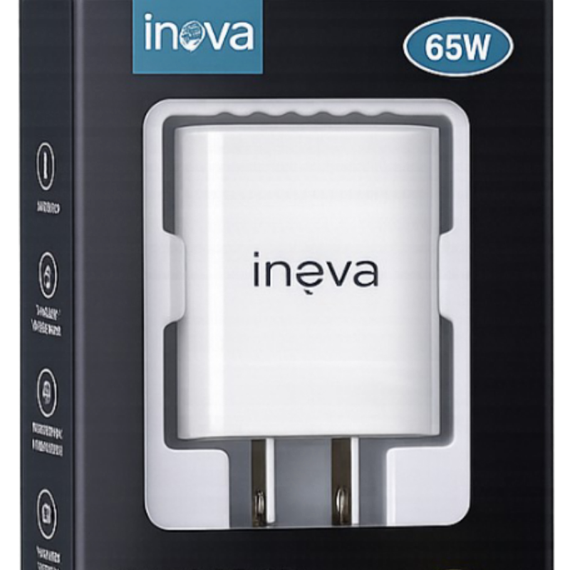 Fuente 65w Con 1 Puerto Tipo C Y 1 Puerto Usb Car-6500 Inova